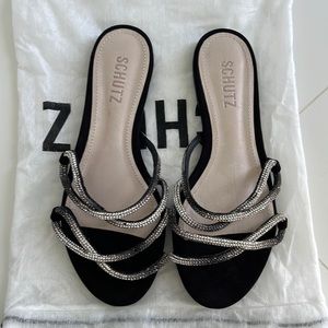 Black Sparkle Schutz sandals 6.5M $40